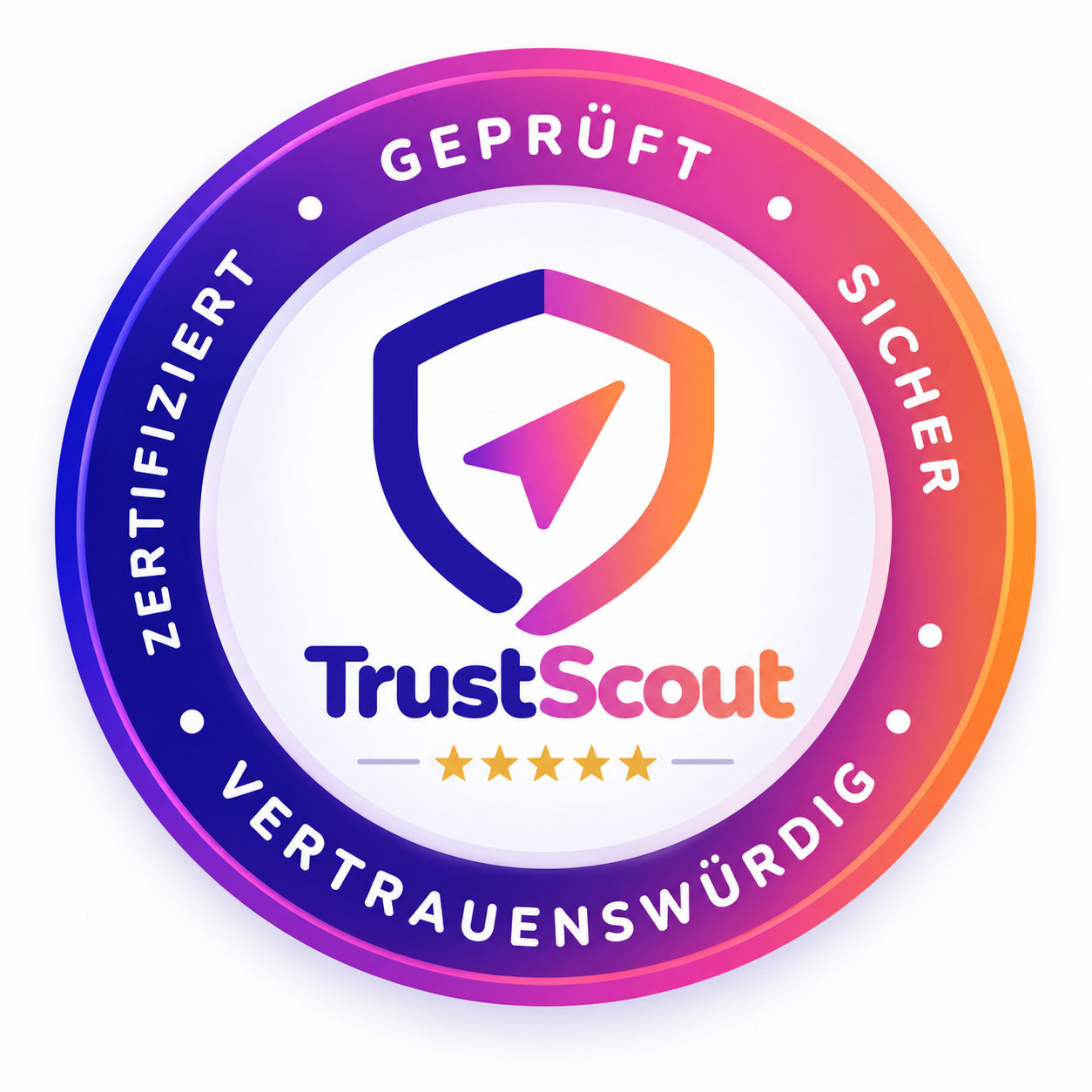 TrustScout Zertifizierungssiegel auf einer Beispiel-Website